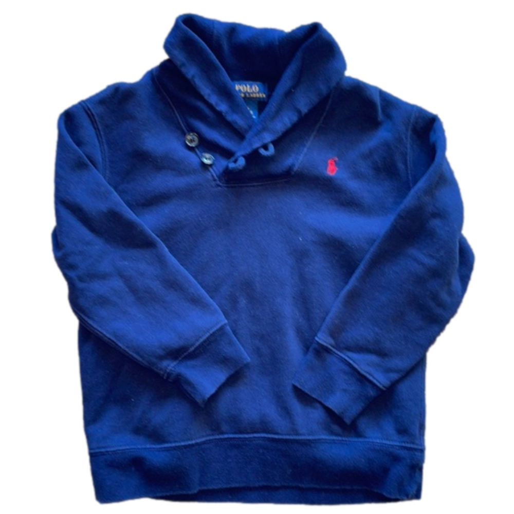 Polo Ralph Lauren Boys 4 Navy Jersey Cowl Collar Pullover